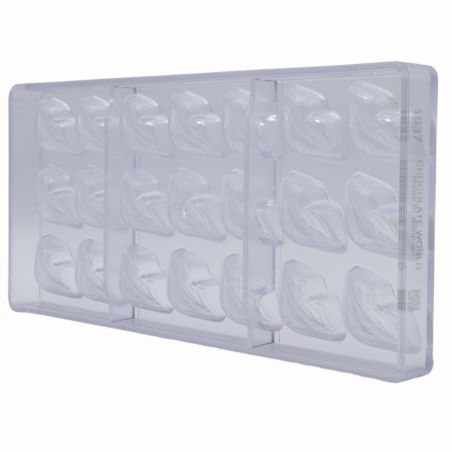 CW1937 Diamentowe usta - Chocolate World - forma z poliwęglanu do pralin - dł. 42 mm / poj. 8.5 g x 21 pralin