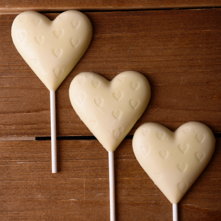 CW1480 Serce w serduszka - Chocolate World - forma z poliwęglanu do lizaków z czekolady - poj. 29 g x 4 lizaki