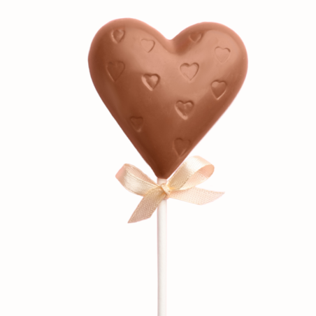 CW1480 Serce w serduszka - Chocolate World - forma z poliwęglanu do lizaków z czekolady - poj. 29 g x 4 lizaki