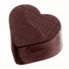 CW1018 Serce w kratkę - Chocolate World - forma z poliwęglanu do pralin - dł. 32 x wys. 15 mm / poj. 11 g x 32 praliny