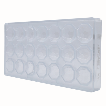 CW1024 Diament - Chocolate World - forma z poliwęglanu do pralin - śr. 31 x wys. 20 mm / poj. 15 g x 24 praliny