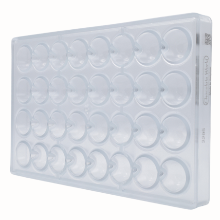 CW2295 Stożek - Chocolate World - forma z poliwęglanu do pralin - śr. 29 x wys. 21 mm / poj. 13 g x 32 praliny