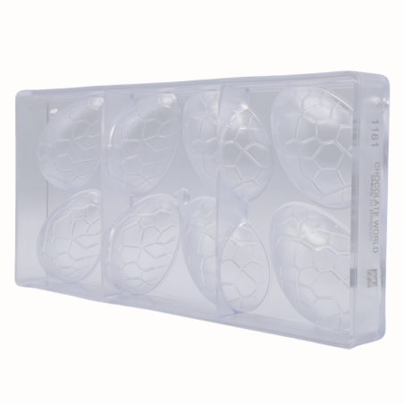 CW1161 Kroko - Chocolate World - forma z poliwęglanu do czekoladowych pisanek - dł. 70 x wys. 23 mm / poj. 50 g x 8 pralin