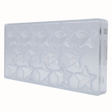 CW1862 STARS CHOCOLATE WORLD forma z poliwęglanu do czekoladek w kształcie gwiazdek