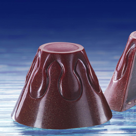 CW1738 Wulkan - Chocolate World - forma z poliwęglanu do pralin - śr. 31 x wys. 21.5 mm / poj. 10 g x 21 pralin