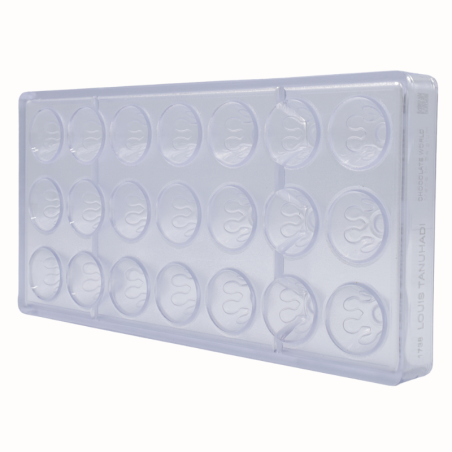 CW1738 Wulkan - Chocolate World - forma z poliwęglanu do pralin - śr. 31 x wys. 21.5 mm / poj. 10 g x 21 pralin