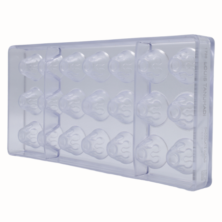 CW1738 Wulkan - Chocolate World - forma z poliwęglanu do pralin - śr. 31 x wys. 21.5 mm / poj. 10 g x 21 pralin