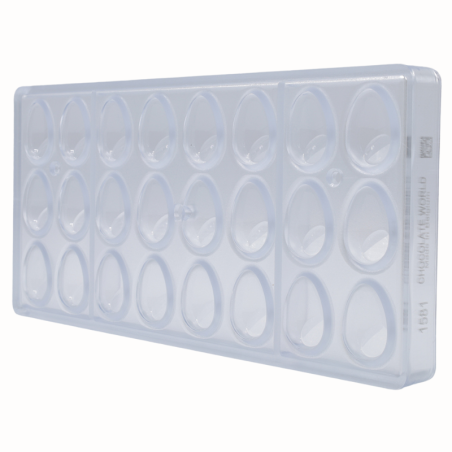 CW1581 Chocolate World - forma z poliwęglanu do czekoladowych pisanek - dł. 33 x szer. 23 x wys. 12 mm / poj. 5 g x 24 praliny