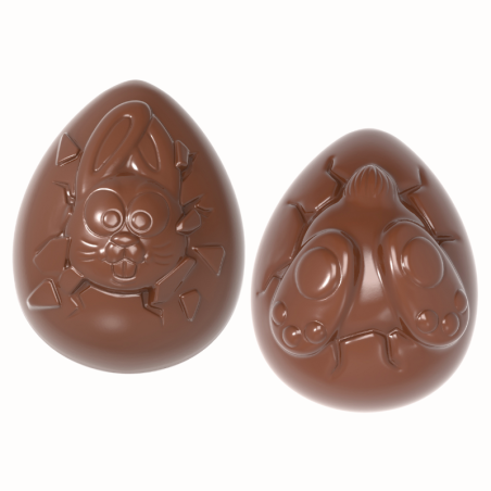 CW1873 Crash Test Bunny - Chocolate World - forma z poliwęglanu do czekoladowych jajek - poj. 133 g