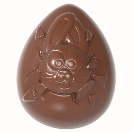 CW1873 Crash Test Bunny - Chocolate World - forma z poliwęglanu do czekoladowych jajek - poj. 133 g