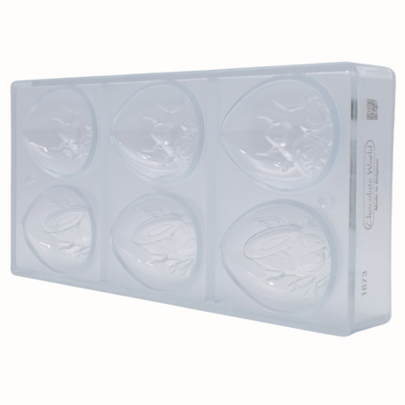 CW1873 Crash Test Bunny - Chocolate World - forma z poliwęglanu do czekoladowych jajek - poj. 133 g