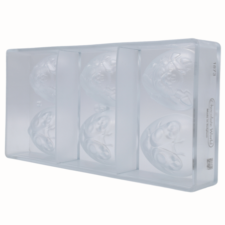 CW1873 Crash Test Bunny - Chocolate World - forma z poliwęglanu do czekoladowych jajek - poj. 133 g