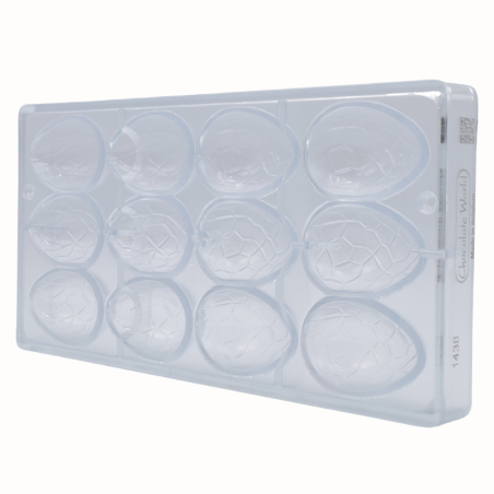 CW1438 Kroko - Chocolate World - forma z poliwęglanu do czekoladowych pisanek - dł. 57 x wys. 17 mm / poj. 25 g x 12 pralin