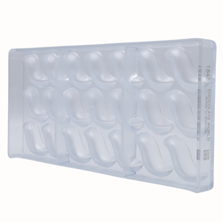 CW1848 Fala - Chocolate World - forma z poliwęglanu do pralin - dł. 50 x szer. 25 x wys. 15 mm / poj. 7.5 g x 21 pralin