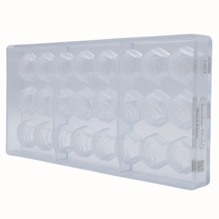 CW1301 Wiro - Chocolate World - forma z poliwęglanu do pralin - dł. 30 x szer. 30 x wys. 16 mm / poj. 10 g x 24 praliny