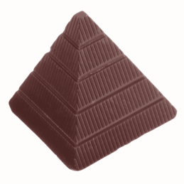 CW1260 Piramida - Chocolate World - forma z poliwęglanu do pralin - dł. 31 x szer. 31 x wys. 29 mm / poj. 13 g x 21 pralin