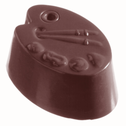 CW1030 Paleta malarska - Chocolate World - forma z poliwęglanu do pralin - dł. 40 mm / poj. 15 g x 21 pralin