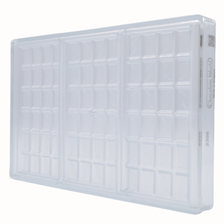 CW2398 Ziarno Kakao - Chocolate World - forma z poliwęglanu do tabliczek czekolady - dł. 156 x szer. 77 x wys. 8 mm / poj. 90 g