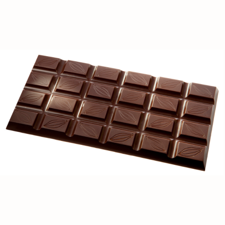 CW2398 Ziarno Kakao - Chocolate World - forma z poliwęglanu do tabliczek czekolady - dł. 156 x szer. 77 x wys. 8 mm / poj. 90 g