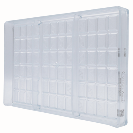 CW2398 Ziarno Kakao - Chocolate World - forma z poliwęglanu do tabliczek czekolady - dł. 156 x szer. 77 x wys. 8 mm / poj. 90 g