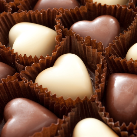 CW2087 Serce - Chocolate World - forma z poliwęglanu do pralin - dł. 31 x szer. 35 x wys. 18 mm / poj. 15 g x 32 praliny