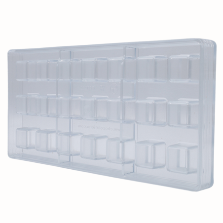 CF0232 CUBE CHOCOLATE WORLD forma z poliwęglanu do pralin w kształcie kostek