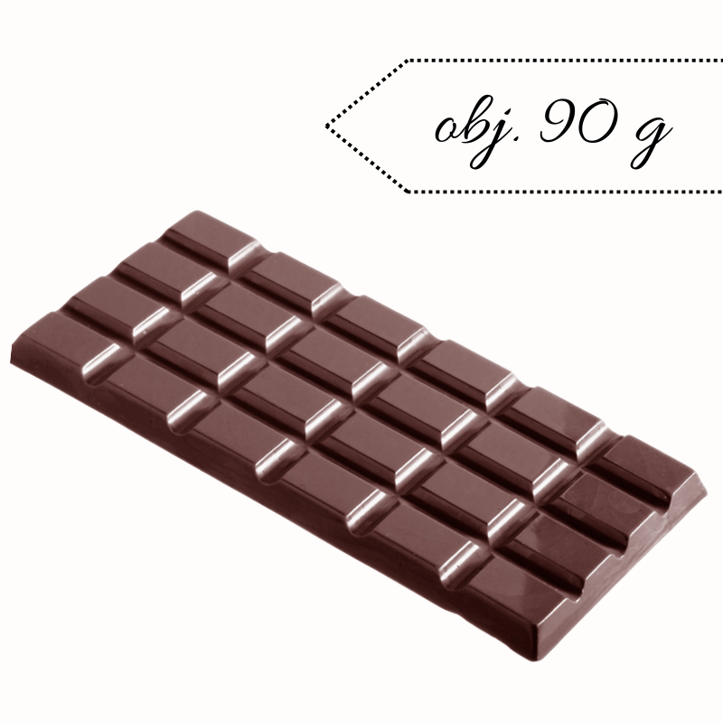 CW2110 TABLET RECTANGLE CHOCOLATE WORLD - forma z poliwęglanu do klasycznych tabliczek czekolady - poj. 90 g