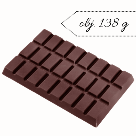 Klasyczna Tabliczka Dubai CW1430 Chocolate World - forma z poliwęglanu do Dubajskiej czekolady z pistacjami - 124 x 77 x 15 mm