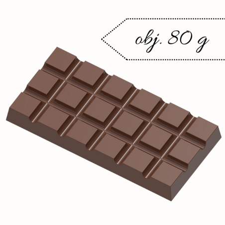 CW1986 Chocolate World - forma z poliwęglanu do tabliczek czekolady - dł. 117.5 x szer. 57.5 x wys. 12 mm / poj. 80 g