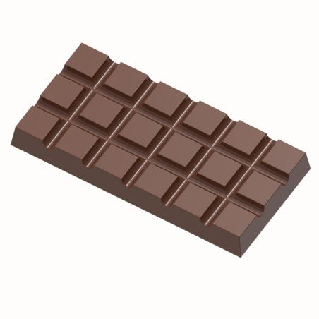 CW1986 Chocolate World - forma z poliwęglanu do tabliczek czekolady - dł. 117.5 x szer. 57.5 x wys. 12 mm / poj. 80 g
