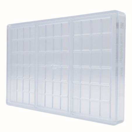 CW2436 Chocolate World - forma z poliwęglanu do tabliczek czekolady - dł. 156 x szer. 77 x wys. 4 mm / poj. 50 g