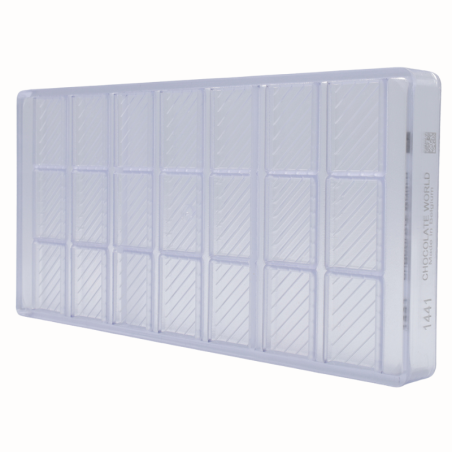 CW1441 CARAQUE RECTANGULAR STRIPED CHOCOLATE WORLD forma z poliwęglanu do prostokątnych czekoladek w paski