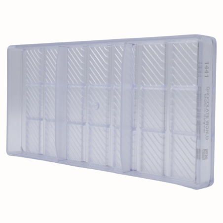 CW1441 CARAQUE RECTANGULAR STRIPED CHOCOLATE WORLD forma z poliwęglanu do prostokątnych czekoladek w paski