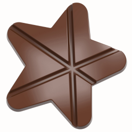 CW12045 TABLICZKA GWIAZDA CHOCOLATE WORLD - forma z poliwęglanu do tabliczek czekolady w kształcie gwiazdy - poj. 100 g
