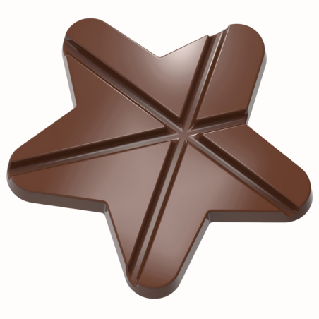 CW12045 TABLICZKA GWIAZDA CHOCOLATE WORLD - forma z poliwęglanu do tabliczek czekolady w kształcie gwiazdy - poj. 100 g