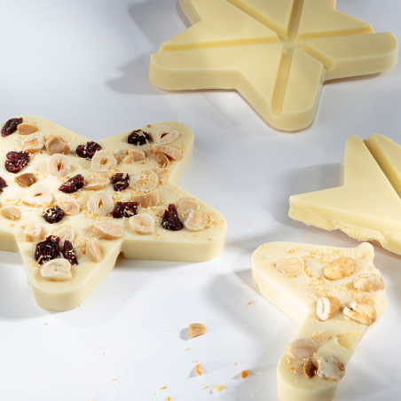 CW12045 TABLICZKA GWIAZDA CHOCOLATE WORLD - forma z poliwęglanu do tabliczek czekolady w kształcie gwiazdy - poj. 100 g