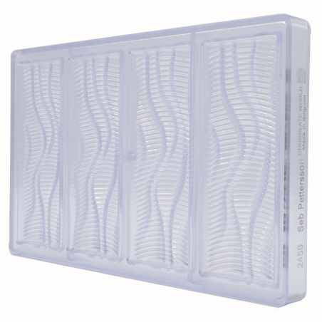 CW2459 TABLET WIND WAVES SEB PETTERSSON CHOCOLATE WORLD - forma z poliwęglanu do tabliczek czekolady - poj. 82.5 g