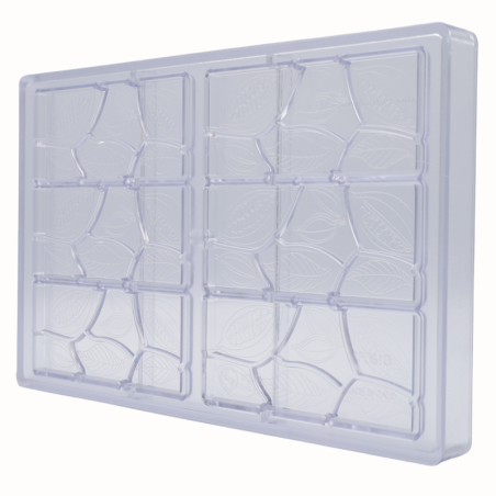 CF0810 ZIARNA KAKAOWCA CHOCOLATE WORLD - forma z poliwęglanu do dekoracyjnych tabliczek czekolady - poj. 50 g