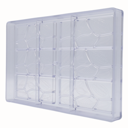 CF0810 ZIARNA KAKAOWCA CHOCOLATE WORLD - forma z poliwęglanu do dekoracyjnych tabliczek czekolady - poj. 50 g