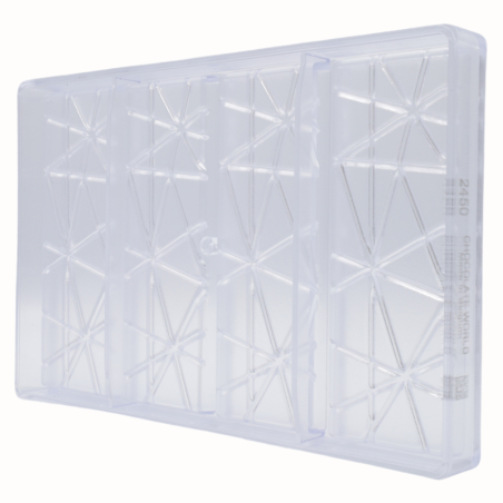 CW2450 CHOCOLATE WORLD - forma z poliwęglanu do tabliczek czekolady z wzorem w paski - poj. 95 g