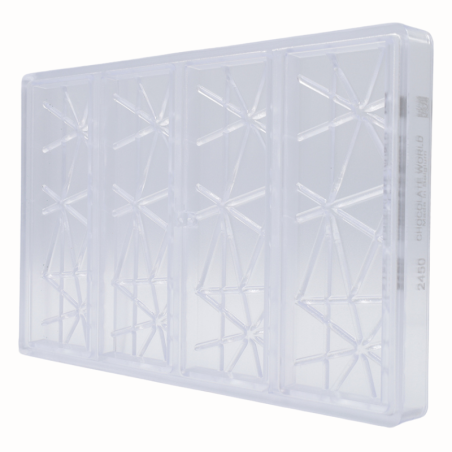 CW2450 CHOCOLATE WORLD - forma z poliwęglanu do tabliczek czekolady z wzorem w paski - poj. 95 g