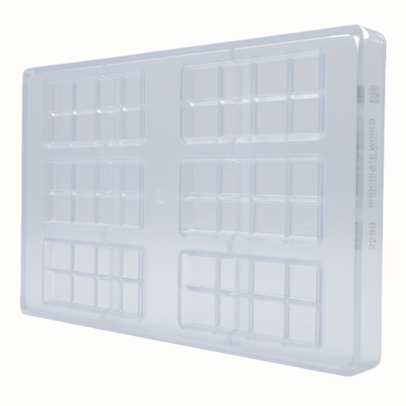 CW2299 CHOCOLATE WORLD - forma z poliwęglanu do małych tabliczek czekolady - poj. 31 g