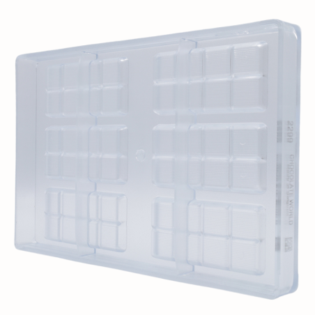 CW2299 CHOCOLATE WORLD - forma z poliwęglanu do małych tabliczek czekolady - poj. 31 g