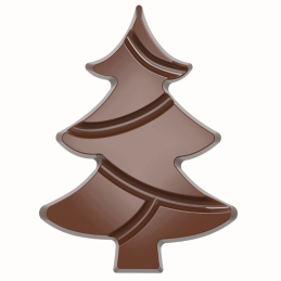 CW12068 CHOINKA CHOCOLATE WORLD - forma z poliwęglanu do małych tabliczek w kształcie choinki - poj. 36.5 g