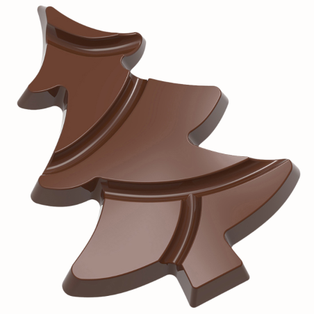 CW12068 CHOINKA CHOCOLATE WORLD - forma z poliwęglanu do małych tabliczek w kształcie choinki - poj. 36.5 g