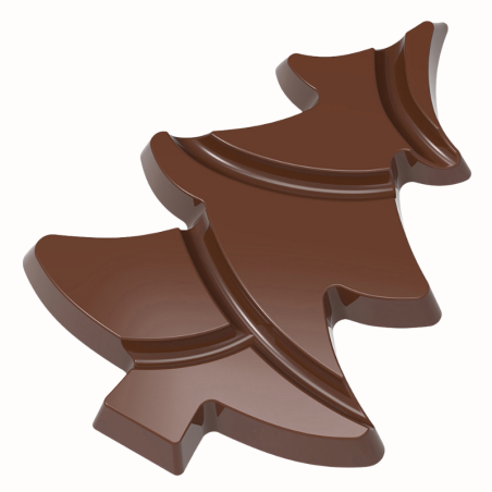 CW12068 CHOINKA CHOCOLATE WORLD - forma z poliwęglanu do małych tabliczek w kształcie choinki - poj. 36.5 g