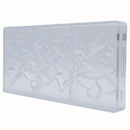 CW12068 CHOINKA CHOCOLATE WORLD - forma z poliwęglanu do małych tabliczek w kształcie choinki - poj. 36.5 g