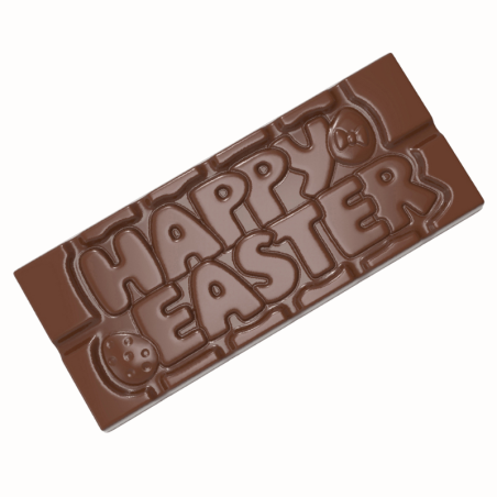 CW12029 HAPPY EASTER CHOCOLATE WORLD - forma z poliwęglanu do wielkanocnych tabliczek czekolady - poj. 45 g