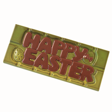 CW12029 HAPPY EASTER CHOCOLATE WORLD - forma z poliwęglanu do wielkanocnych tabliczek czekolady - poj. 45 g