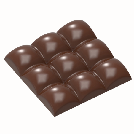 CW1898 SQUARE SPHERE CHOCOLATE WORLD - forma z poliwęglanu do kwadratowych tabliczek czekolady - poj. 77.5 g